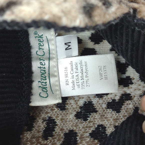Coldwater Creek Brown Cream Cheetah Leopard Animal Print Fleece Faux Fur BU Vest - Picture 6 of 11